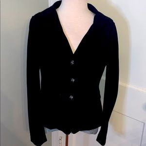 anthracite Black button front jacket Ruffle detail
